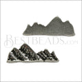 5mm flat MOUNTAIN RANGE slider ANT SILVER - 10 pcs