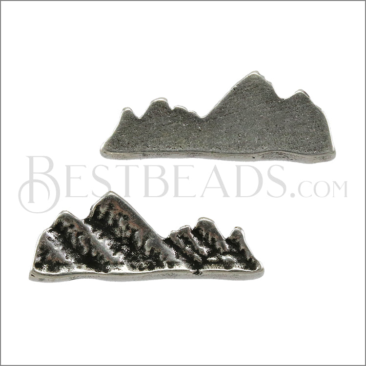 5mm flat MOUNTAIN RANGE slider ANT SILVER - 10 pcs