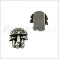 5mm flat MUSHROOM slider ANT SILVER - 10 pcs