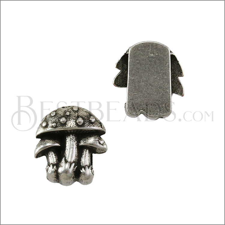 5mm flat MUSHROOM slider ANT SILVER - 10 pcs