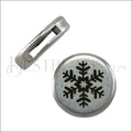 10mm flat SNOWFLAKE slider ANT SILVER - 10 pcs