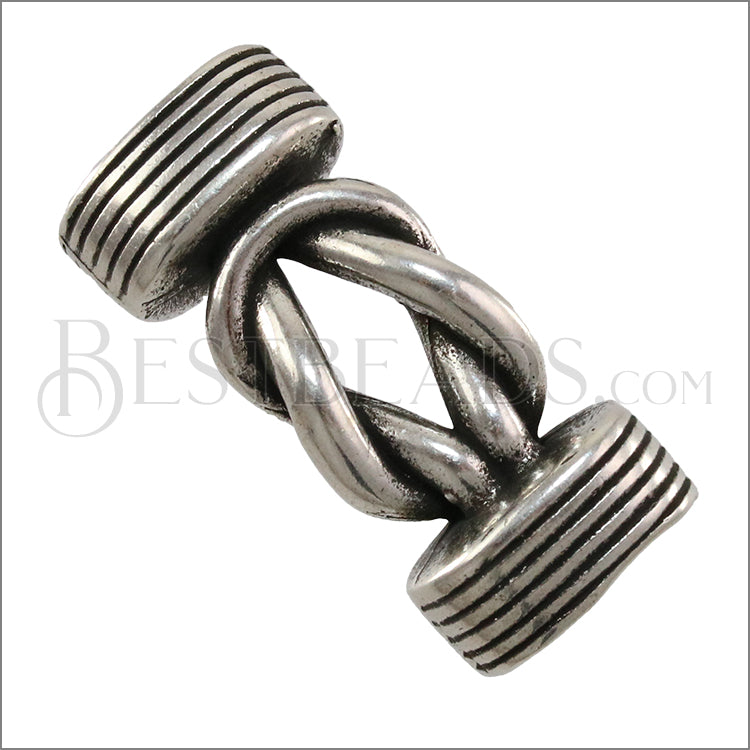 11x6mm INFINITY KNOT slider ANT SILVER - 10 pcs