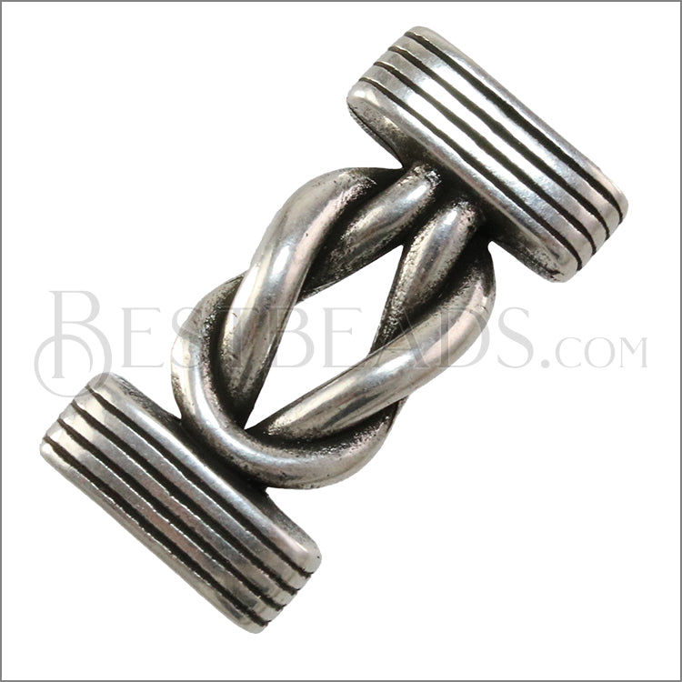10mm flat INFINITY KNOT slider ANT SILVER - 10 pcs