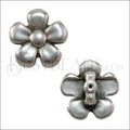 5mm flat CRIMP DAISY slider ANT SILVER - 10 pcs