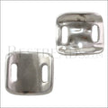 10mm flat SHORT RUSTIC FRAME slider ANT SILVER - 5 pcs