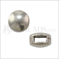 5mm flat ROUNDED CIRCLE slider ANT SILVER - 10 pcs