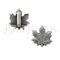 5mm flat MAPLE LEAF slider ANT SILVER - 10 pcs