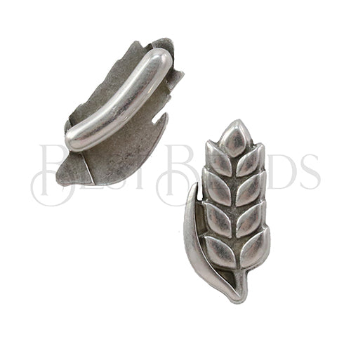 10mm flat WHEAT slider ANT SILVER - 10 pcs