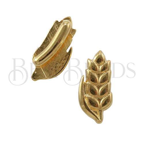 10mm flat WHEAT slider GOLD - 10 pcs