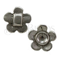 10mm flat DAISY slider ANT SILVER w/ NO STONE - 2 pcs
