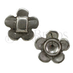 10mm flat DAISY slider ANT SILVER w/ NO STONE - 2 pcs