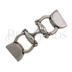 10mm flat HORSE STIRRUP slider ANT SILVER - 5 pcs
