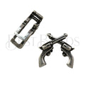 10mm flat DUAL REVOLVERS slider ANT SILVER - 5 pcs
