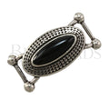 10mm flat SHIELD centerpiece ANT SILVER w/ BLACK - 1 pc