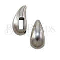 5mm flat TEARDROP slider ANT SILVER - 10pcs