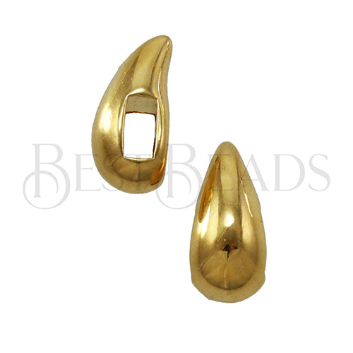 5mm flat TEARDROP slider GOLD - 10pcs