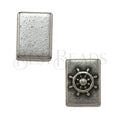 10mm flat RECTANGLE SHIPS WHEEL slider ANT SILVER - 10 pcs