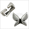 10mm flat BUTTERFLY slider ANT SILVER - 10 pcs