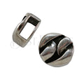 6mm flat CIRCLE TWIST slider ANT SILVER - 10 pcs