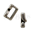 6mm flat BRAVARO BAR slider ANT SILVER - 10 pcs