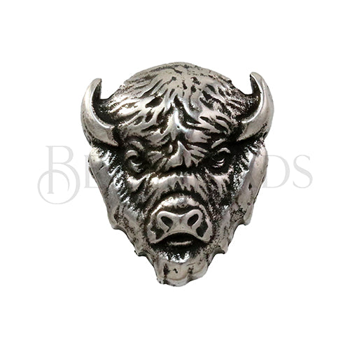 5mm flat BUFFALO HEAD slider ANT SILVER - 5 pcs