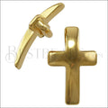 10mm flat CURVED CROSS slider GOLD - 10 pcs
