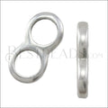 5mm round THIN DOUBLE slider ANT SILVER - 10 pcs