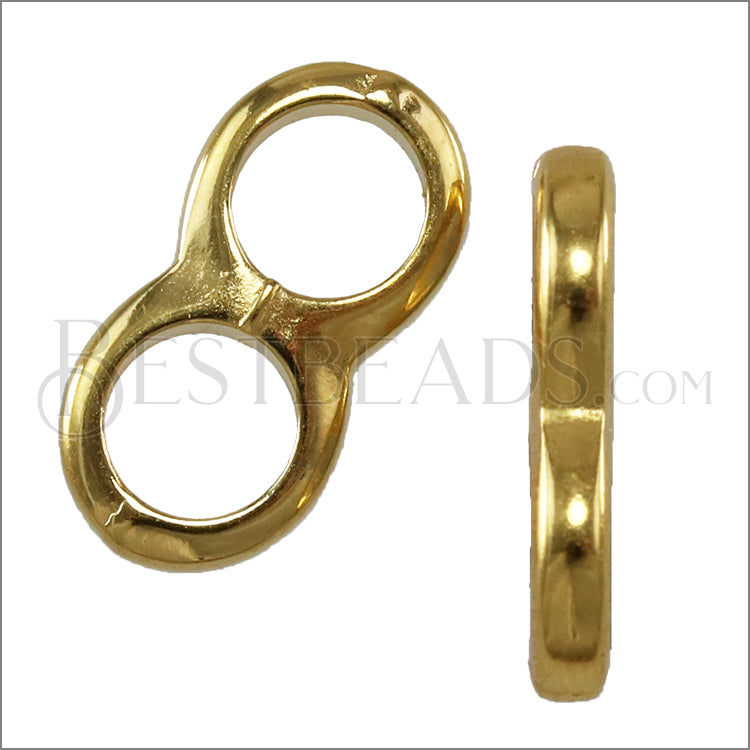 5mm round THIN DOUBLE slider GOLD - 10 pcs