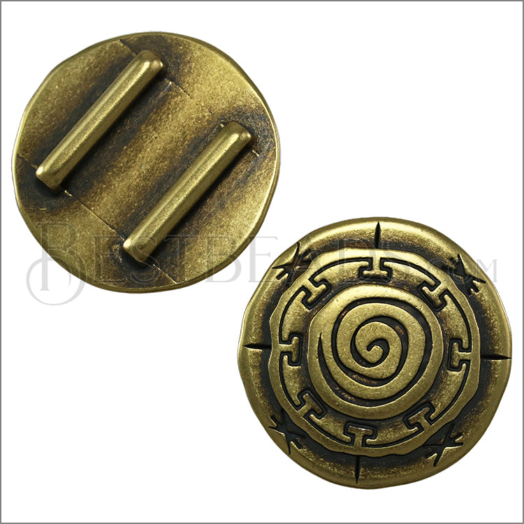 20mm flat MANDALA slider ANT BRASS - 5 pcs