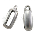 10mm flat CHARM HOLDER slider ANT SILVER - 10 pcs