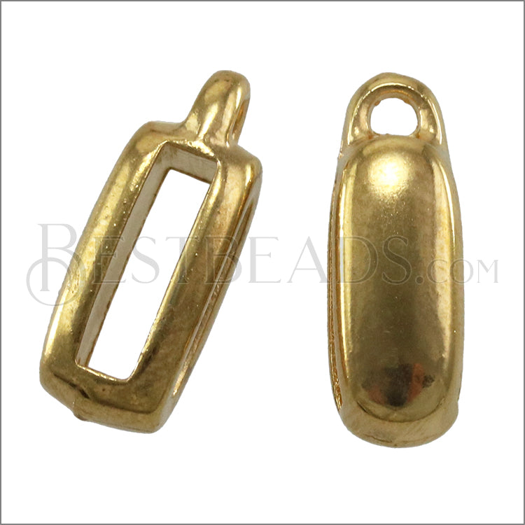 10mm flat CHARM HOLDER slider GOLD - 10 pcs