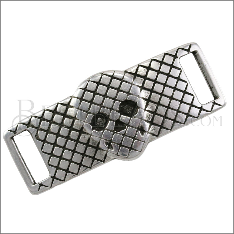 10mm flat MESH SKULL bracelet bar ANT SILVER - 10 pcs