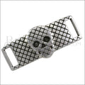10mm flat MESH SKULL bracelet bar ANT SILVER - 10 pcs