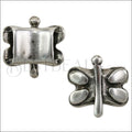 10mm flat DRAGONFLY ring ANT SILVER - 10 pcs