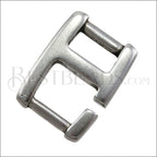 10mm flat BAR HOOK connector clasp ANT SILVER - 10 pcs