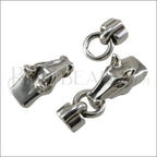 5mm round HORSE AND BIT connector clasp ANT SILVER - 5 pcs