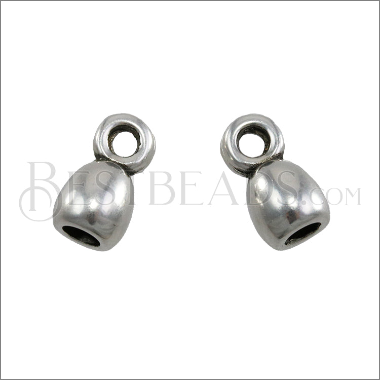 3mm round ROUND LOOP ends ANT SILVER - 10 pcs