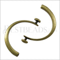 3mm flat CUFF DISC clasp ANT BRASS - 5 clasps