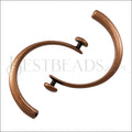 3mm flat CUFF DISC clasp ANT COPPER - 5 clasps