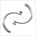3mm flat CUFF DISC clasp ANT SILVER - 5 clasps