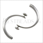 3mm flat CUFF DISC clasp ANT SILVER - 5 clasps