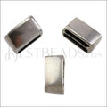 10mm flat LOOP BAR END connector ANT SILVER - 10 clasps