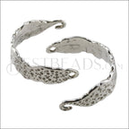 2mm round ROUND HALF - CUFF connector ANT SILVER - 10 pcs
