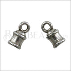 2mm round LOOP ends ANT SILVER - 10 pcs