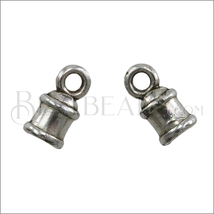 2mm round LOOP ends ANT SILVER - 10 pcs