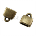 5mm flat ROUNDED loop end ANT BRASS - 10 pcs