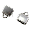 5mm flat ROUNDED loop end ANT SILVER - 10 pcs