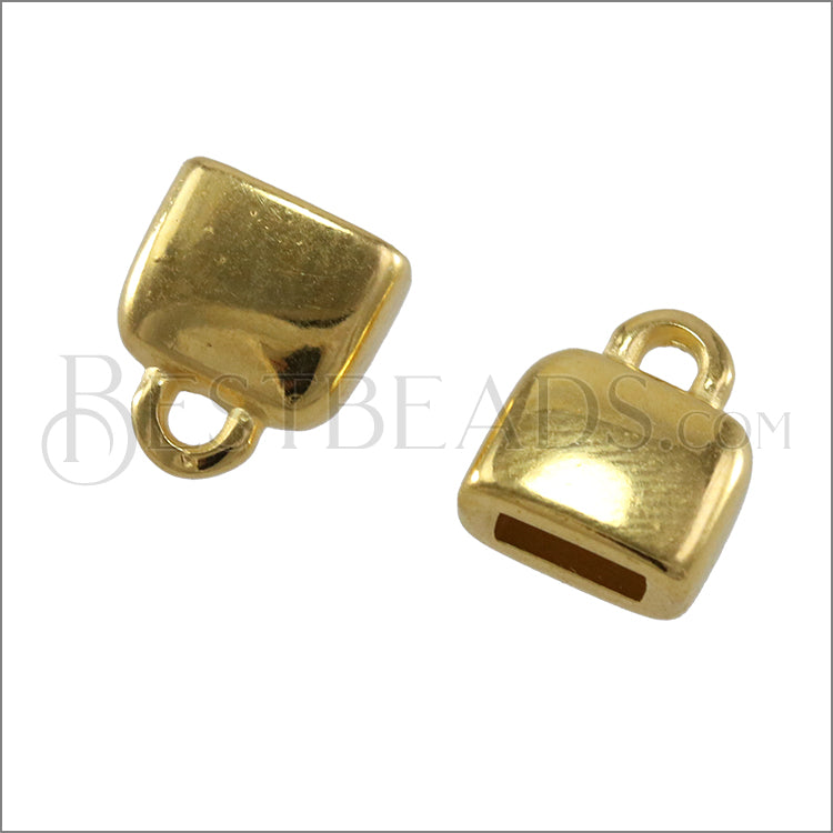5mm flat ROUNDED loop end GOLD - 10 pcs