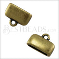 10mm flat ROUNDED loop end ANT BRASS - 10 pcs