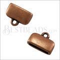10mm flat ROUNDED loop end ANT COPPER - 10 pcs